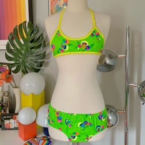 Deadstock vintage 60s neon mushroom bikini girl 14